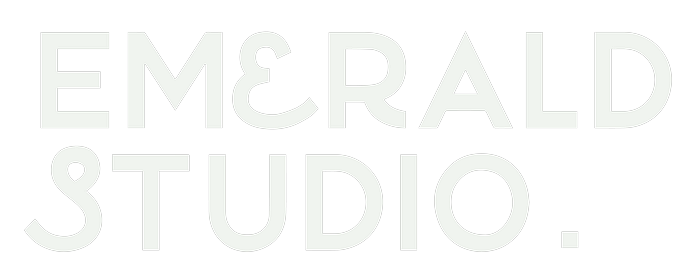 Emerald studio main white logo